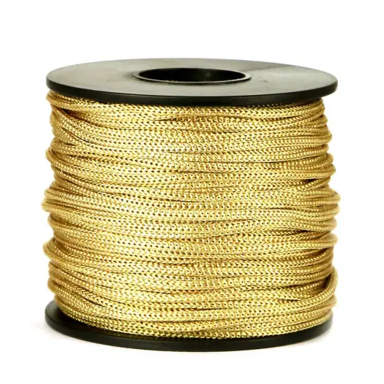 2mm 50 Yards Braided Lift Shade Cord for Necklace Bracelet String Cord, Blind Shade, Trim and Shoelaces (Gold) {2}