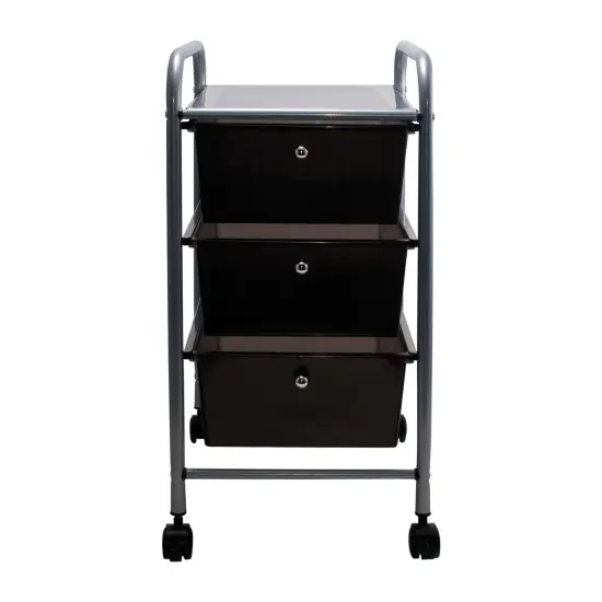 3-Drawer Rolling Cart, Smoke {3}