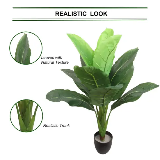 Lush 28-Inch Fan Palm Bush - Compact Indoor Tropical Greenery with 12 Vibrant Leaves, Floral Home by Artificial Flowers {5}