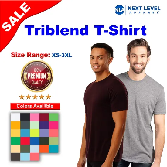 Next Level&reg; Triblend Classic Fit Crewneck Short Sleeve T-Shirt Red {3}