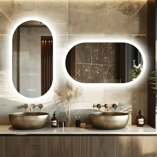 Wisfor Backlit Bathroom Mirror LED Light 3 Colors Anti-Fog Wall Vanity Mirror {6}