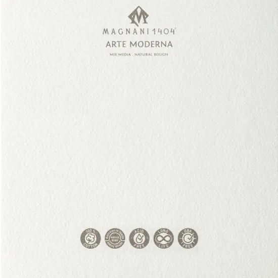 Magnani 1404 Arte Moderna Mixed Media Pad, 140 lb (300gsm), 100% Cotton, Extra White, Vegan-Sized Mixed Media Paper for Wet and Dry Art, Absorbent, Acid-Free and UV Resistant {3}