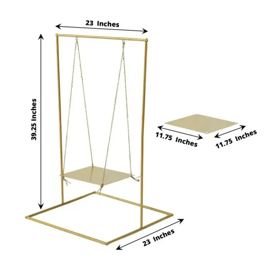 3 feet Gold Metal Swing CAKE STAND Hanging Dessert Display Centerpiece Party {4}