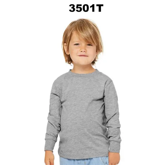 BELLA + CANVAS&reg; Toddler Jersey Crewneck Long Sleeve T-Shirt Athletic heather {4}