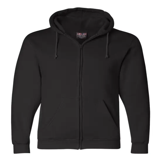 Bayside&reg; USA-Made Full Zip Hooded Sweatshirt Black {1}