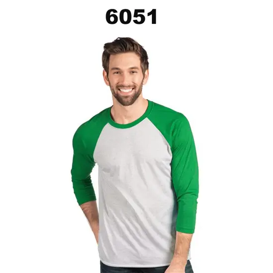 Next Level&reg; Triblend Crewneck Three-Quarter Raglan T-Shirt Tht blu slv-htr wht {3}