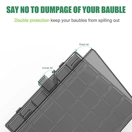 30 Pack Plastic Stackable Organizer Container with Lids, Mini Containers for Beads, Glitter, Slime, Paint or Seed Storage - Black (Black) {3}