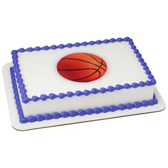 Basketball Edible Cake Topper Image 1/4 sheet {1}