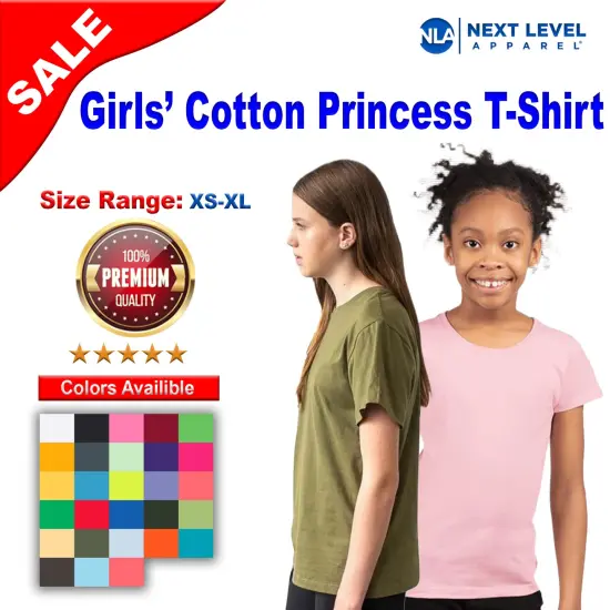 Next Level&reg; Girls Cotton Princess Crewneck Shortsleeve T-Shirt Purple rush {2}