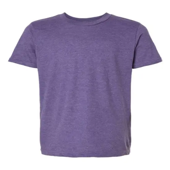 Tultex&reg; Youth Fine Jersey Crew Neck Short Sleeve T-Shirt Heather Purple {1}
