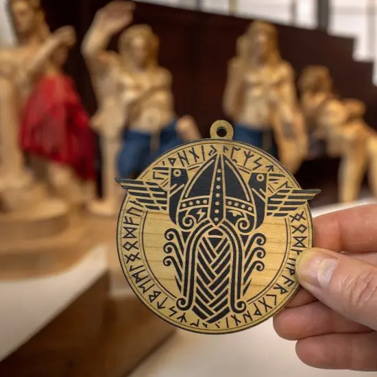 Ornament - Black - Odin Helm Viking Symbol {6}