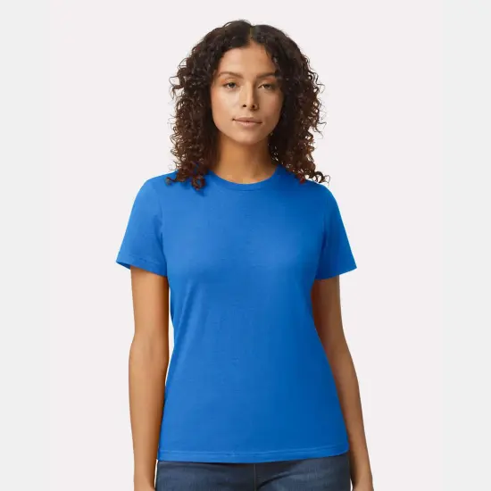 Gildan&reg; Softstyle Women's Midweight Crew Neck Short Sleeve T-Shirt Heliconia {4}