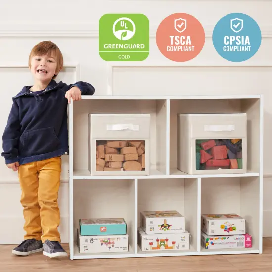 Streamline 5-Compartment Storage Cabinet, 30in High White Wash {5}