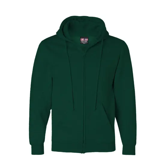 Bayside&reg; USA-Made Full Zip Hooded Sweatshirt Hunter Green {1}