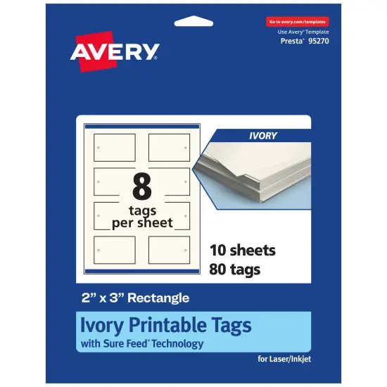 Avery 2" x 3" Rectangle, Matte Ivory Printable Tags {7}