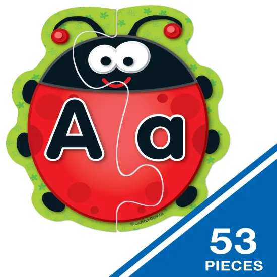 Carson Dellosa Lady Bug Letters Game, 26 2-Sided Ladybugs and Leaves Alphabet Puzzle, abc Kindergarten and Preschool Learning Activities for Toddlers Ages 4+ {2}