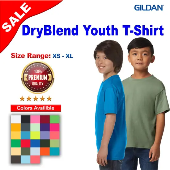 Gildan&reg; DryBlend Youth Short Sleeve Crewneck T-Shirt Purple {2}