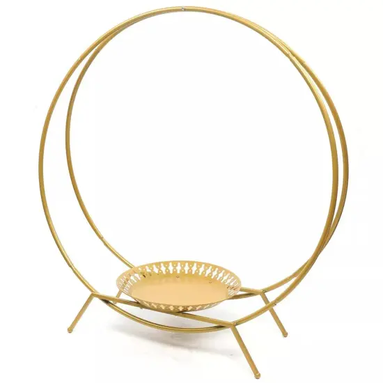 Arch Double Hoop Cake Stand Wedding Cake Rack Flower Balloon Decor Shelf {1}