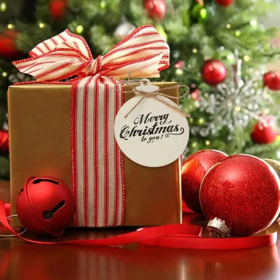 50Pcs round Christmas Wooden Ornaments for Crafts, 4" Unfinished Wood Ornaments Blank Predrilled Natural Wood Slices, DIY Christmas Tree Ornaments Hanging Decorations {4}