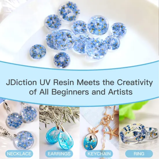 200g UV Resin, New Formula Crystal Clear UV Resin Solar Cure Sunlight Activated Hard UV Resin Kit for Jewelry Making, Casting and Coating DIY Crafts {4}