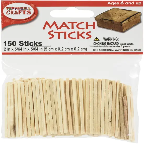 Pepperell Crafts Match Sticks 150/Pkg-2"X0.08" {1}