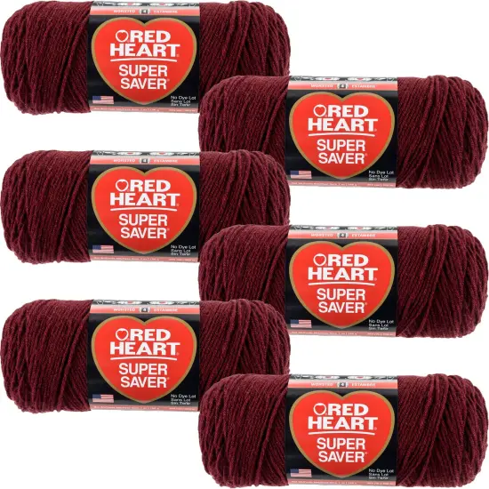 Multipack of 6 - Red Heart Super Saver Yarn-Claret {1}