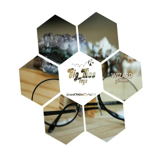 Big Mo's Toys Wizard Glasses - Round Wire Costume Glasses Accessories for Dress Up - 1 Pair {5}