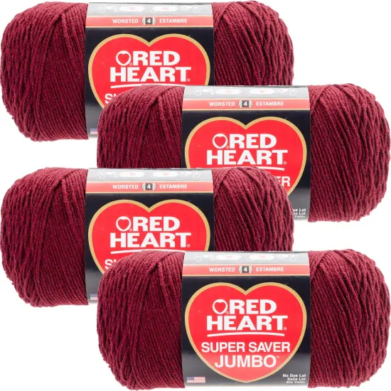 Multipack of 4 - Red Heart Super Saver Jumbo Yarn-Claret {1}
