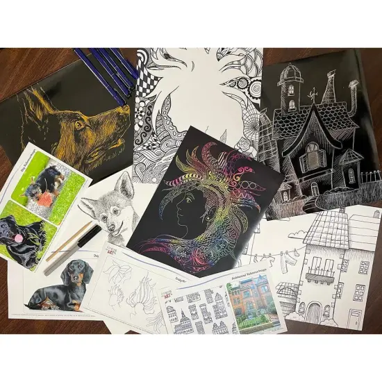 SCRATCH ART & PEN DRAWING ART BOX {1}