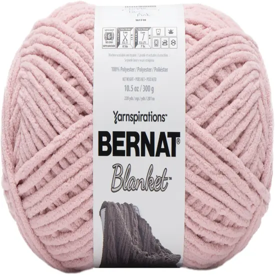 Bernat Blanket Tan Pink Yarn - 2 Pack of 300g/10.5oz - Polyester - 6 Super Bulky - 220 Yards - Knitting/Crochet {2}