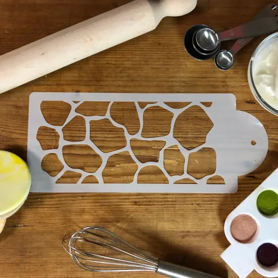 4-Inch Giraffe Skin Cake Stencil Side | C483 by Designer Stencils | Cake Decorating Tools | Baking Stencils for Royal Icing, Airbrush, Dusting Powder | Reusable Plastic Food Grade Stencil for Cakes | Easy to Use & Clean Cake Stencil {2}