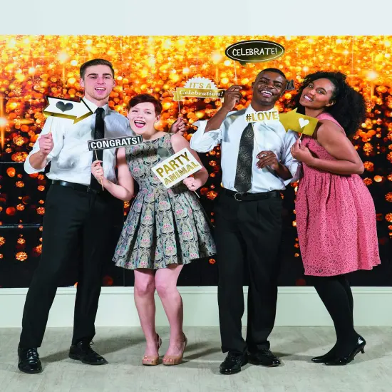 Celebration Lights Backdrop Banner for Christmas (3 Panels Make Backdrop 9' wide x 6' tall) DIY Photo Booths, Christmas Parties, Wedding Reception, Birthday Parties, New Year's Eve, Events and More! {4}