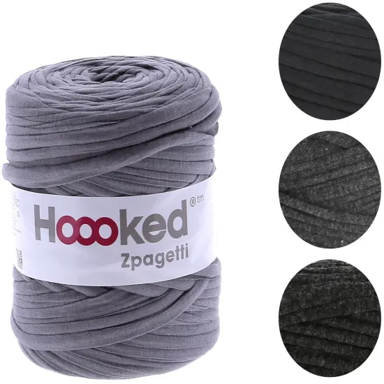 Multipack of 4 - Hoooked Zpagetti Yarn-Anthracite Gray - Dark Gray Shades {2}