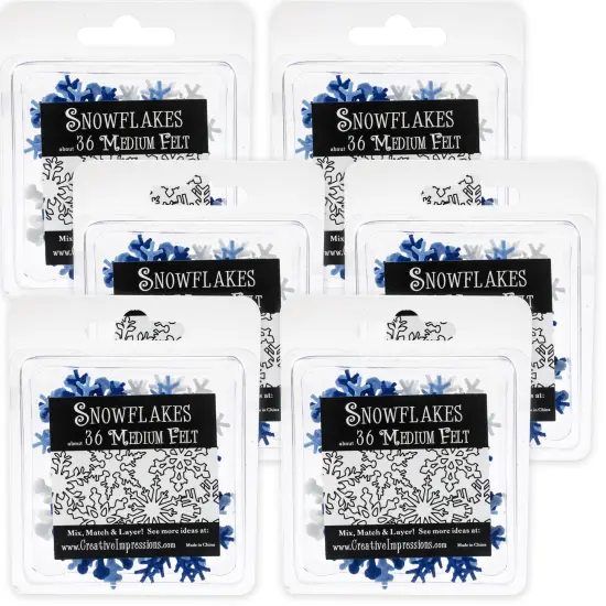 Multipack of 6 - Medium Felt Snowflakes 1.25" 36/Pkg-Winter {1}