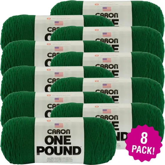 Multipack of 8 - Caron One Pound Yarn-Kelly Green {1}