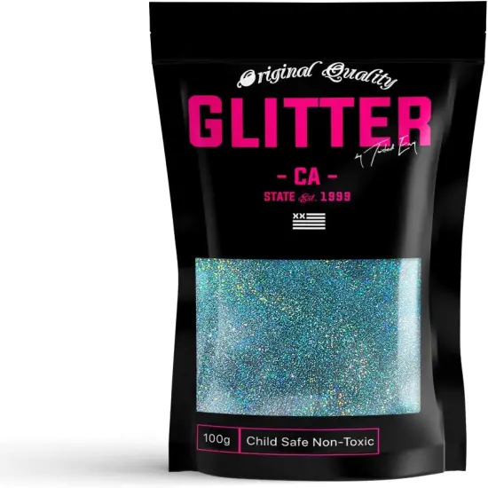 Sea Blue Holographic Premium Glitter Multi Purpose Dust Powder 100g / 3.5oz for use with Arts & Crafts Wine Glass Decoration Weddings Cards Flowers Cosmetic Face Body Nails {1}