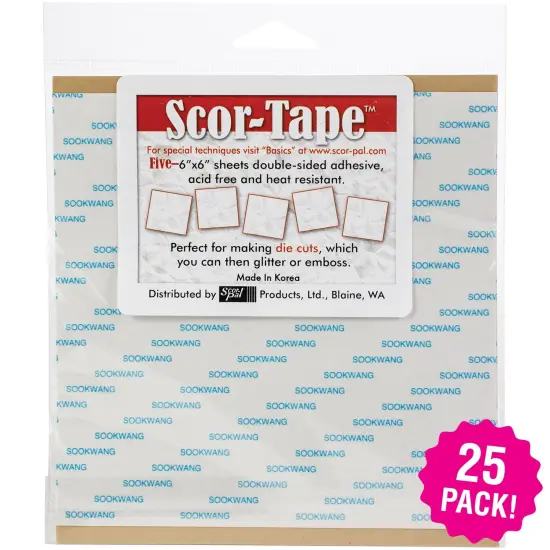 Multipack of 25 - Scor-Tape Sheets 5/Pkg-6"X6" {1}