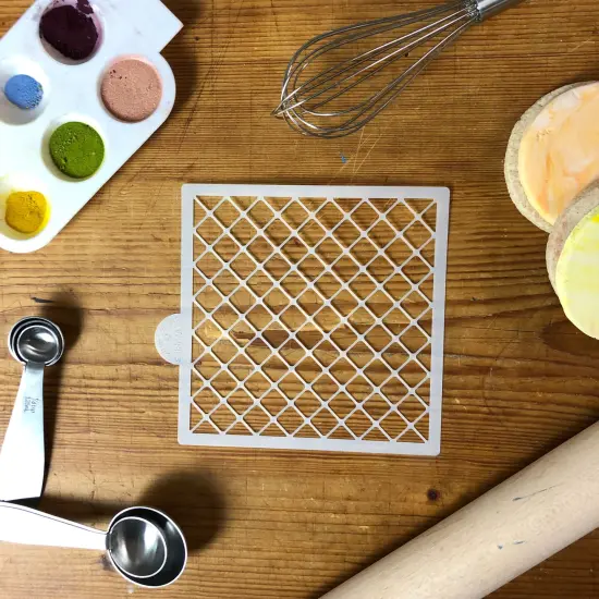 Rounded Tile Cookie & Craft Stencil | CM088 by Designer Stencils | Cookie Decorating Tools | Baking Stencils for Royal Icing, Airbrush, Dusting Powder | Craft Stencils for Canvas, Paper, Wood | Reusable Food Grade Stencil {2}