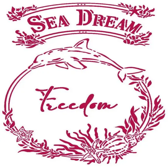 Stamperia Stencil G 8.27"X11.69"-Sea Dream Freedom, Romantic {1}