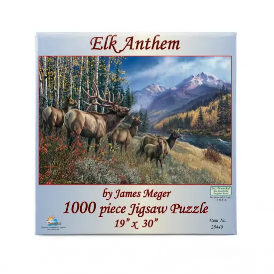 Sunsout Elk Anthem 1000 pc Jigsaw Puzzle 28448 {4}