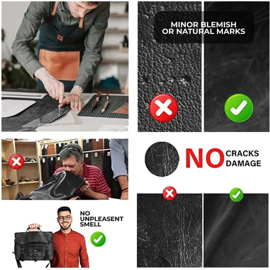 ELW 5-6 oz (2-2.4mm) Full Grain Leather Craft Sets of 2-4 Pieces in Sizes from 6" to 24"with Cord Braiding String 36" included, Oil Tanned Real Cowhide for Tooling, Carving, Craft, Repair, Knife Sheaths {7}