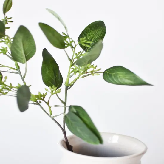 18" Faux Seeded Eucalyptus Stem {4}