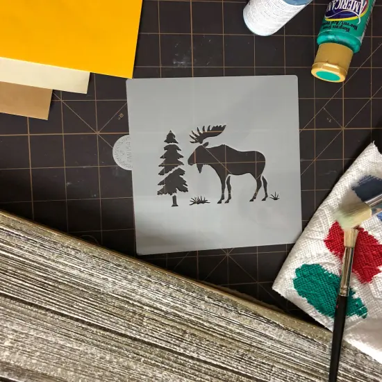 Moose Cookie & Craft Stencil | CM054 by Designer Stencils | Cookie Decorating Tools | Baking Stencils for Royal Icing, Airbrush, Dusting Powder | Craft Stencils for Canvas, Paper, Wood | Reusable Food Grade Stencil {4}
