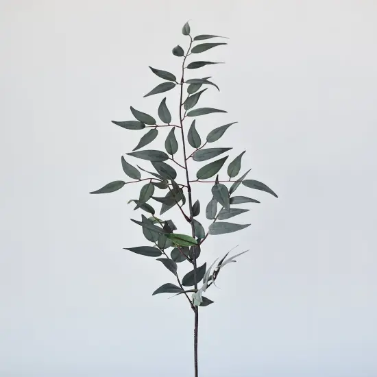 36" Faux Dark Green/Gray Ruscus Leaf Stem {2}