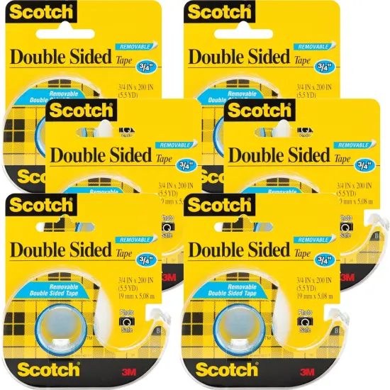 Multipack of 6 - Scotch Removable Double-Sided Tape-.75"X200" {1}