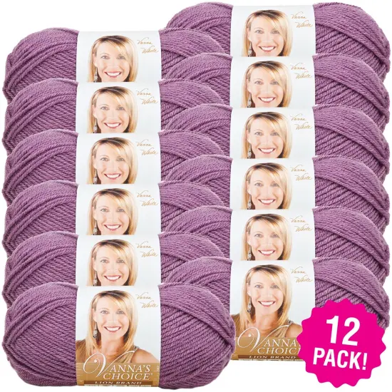(12 Pack) Lion Brand Vanna's Choice Yarn - Dusty Purple {1}