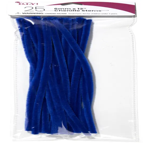 CousinDIY Chenille Stems 6mmx12" 25/Pkg-Dark Blue {1}