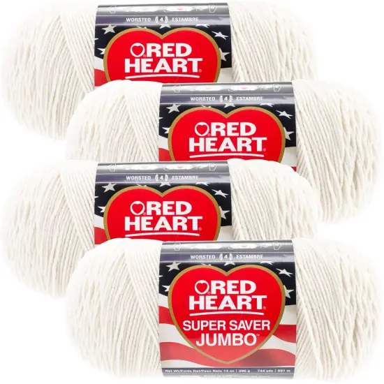 Multipack of 4 - Red Heart Super Saver Jumbo Yarn-Aran {1}