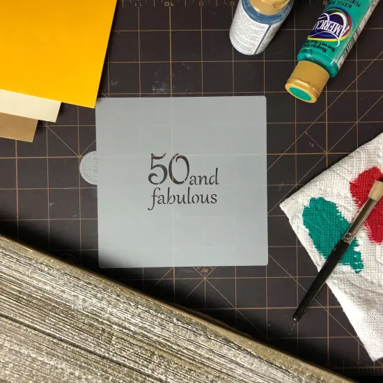 50 and Fabulous Cookie & Craft Stencil | CM148 by Designer Stencils | Cookie Decorating Tools | Baking Stencils for Royal Icing, Airbrush, Dusting Powder | Craft Stencils for Canvas, Paper, Wood | Reusable Food Grade Stencil {4}