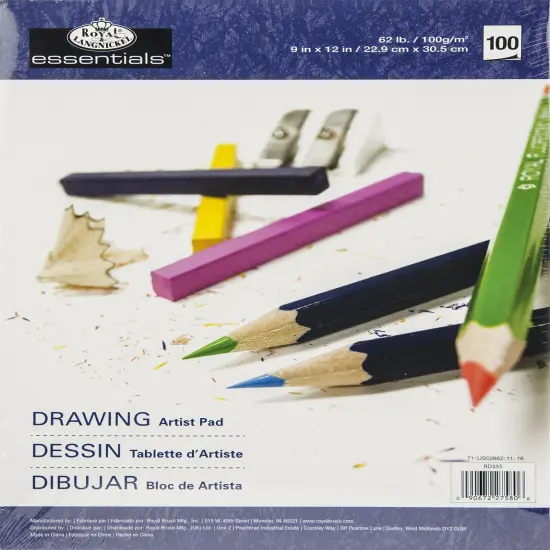 Multipack of 6 - essentials(TM) Drawing Artist Paper Pad 9"X12"-100 Sheets {3}